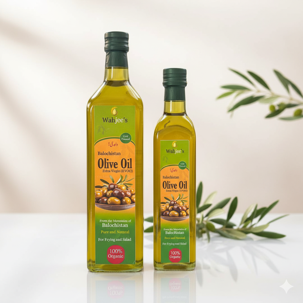 Wahjee Gold Extra Virgin Olive Oil – 100% Pure Cold-Pressed Baluchistan Olive Oil