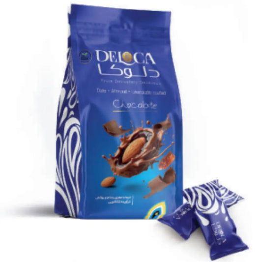 Premium Deloca Almonds & Dates Covered With Chocolate – Assorted Flavours 250g Pouch
