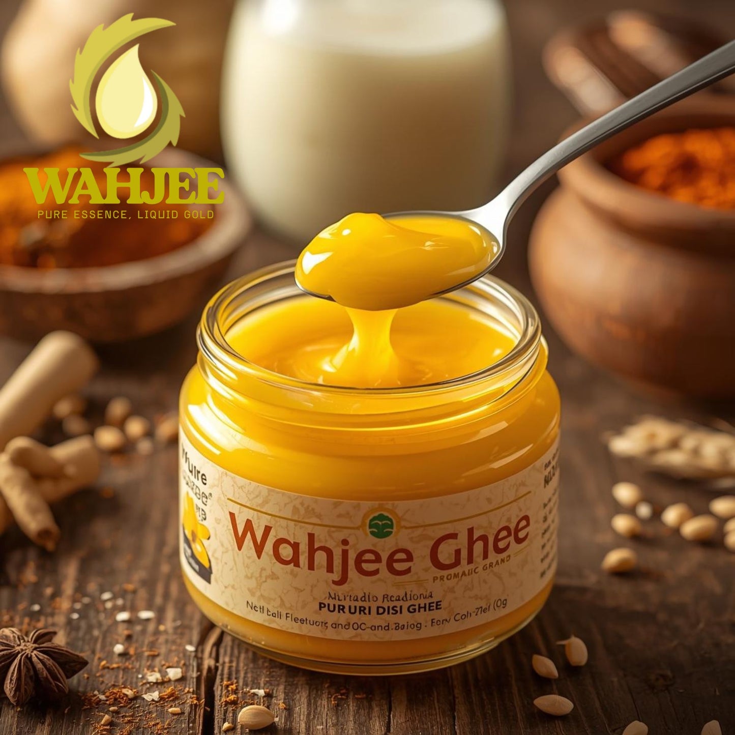 Wahjee Premium Desi Ghee – 100% Pure, Natural & Traditional Cow Ghee | Rich Aroma &
