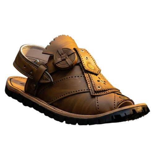 Balochi Chawat Sandal for Men, Comfort Suede (Style 16) – handmade by Wahjee