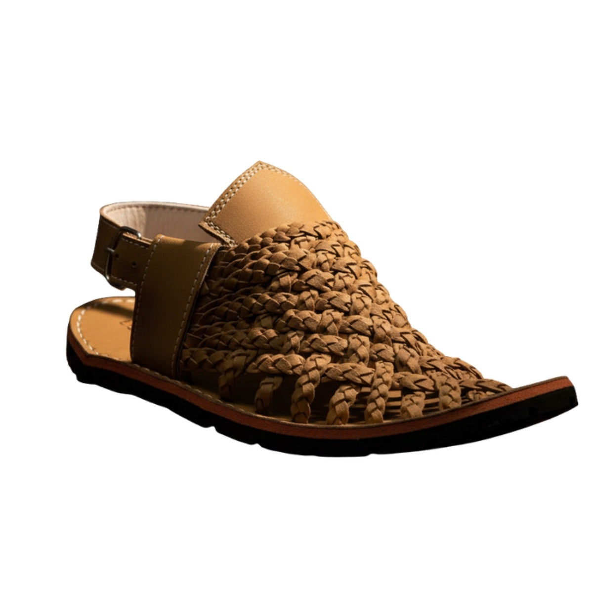 Balochi Chawat Sandal for Men – Brown Woven – handmade by Wahjee