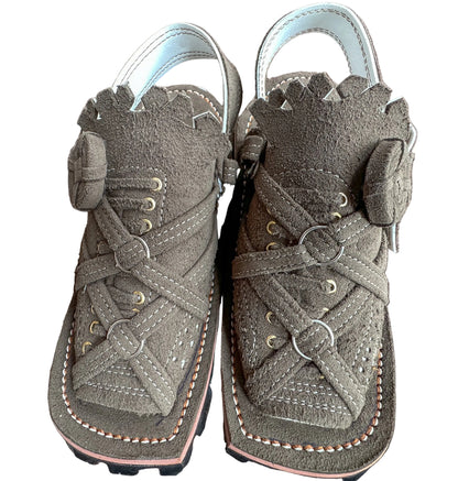 Balochi Chawat Sandal for Men – Off White Suede Leather | Style 3