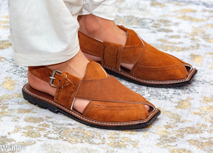 Peshawari Chappal for Men – Brown Genuine Leather | Classic Style