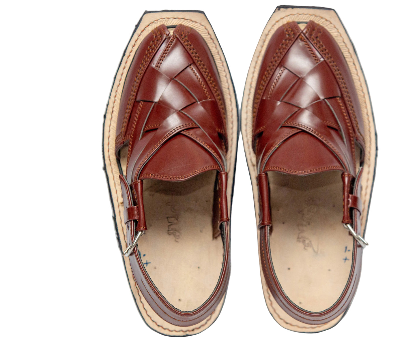 Premium Norozi Chappal for Gents | Genuine Leather Brown Tyre Sole
