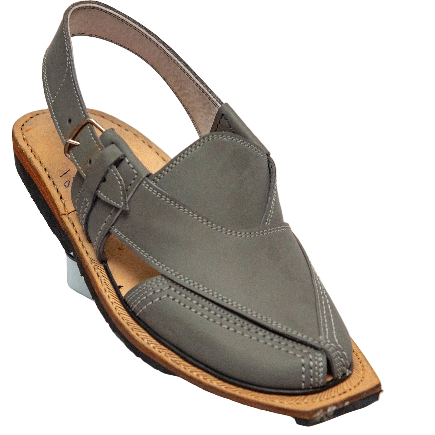 Norozi Chappal for Men – Black Genuine Leather | Heavy Tyre Sole