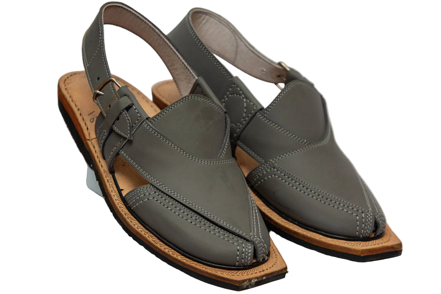 Norozi Chappal for Men – Black Genuine Leather | Heavy Tyre Sole