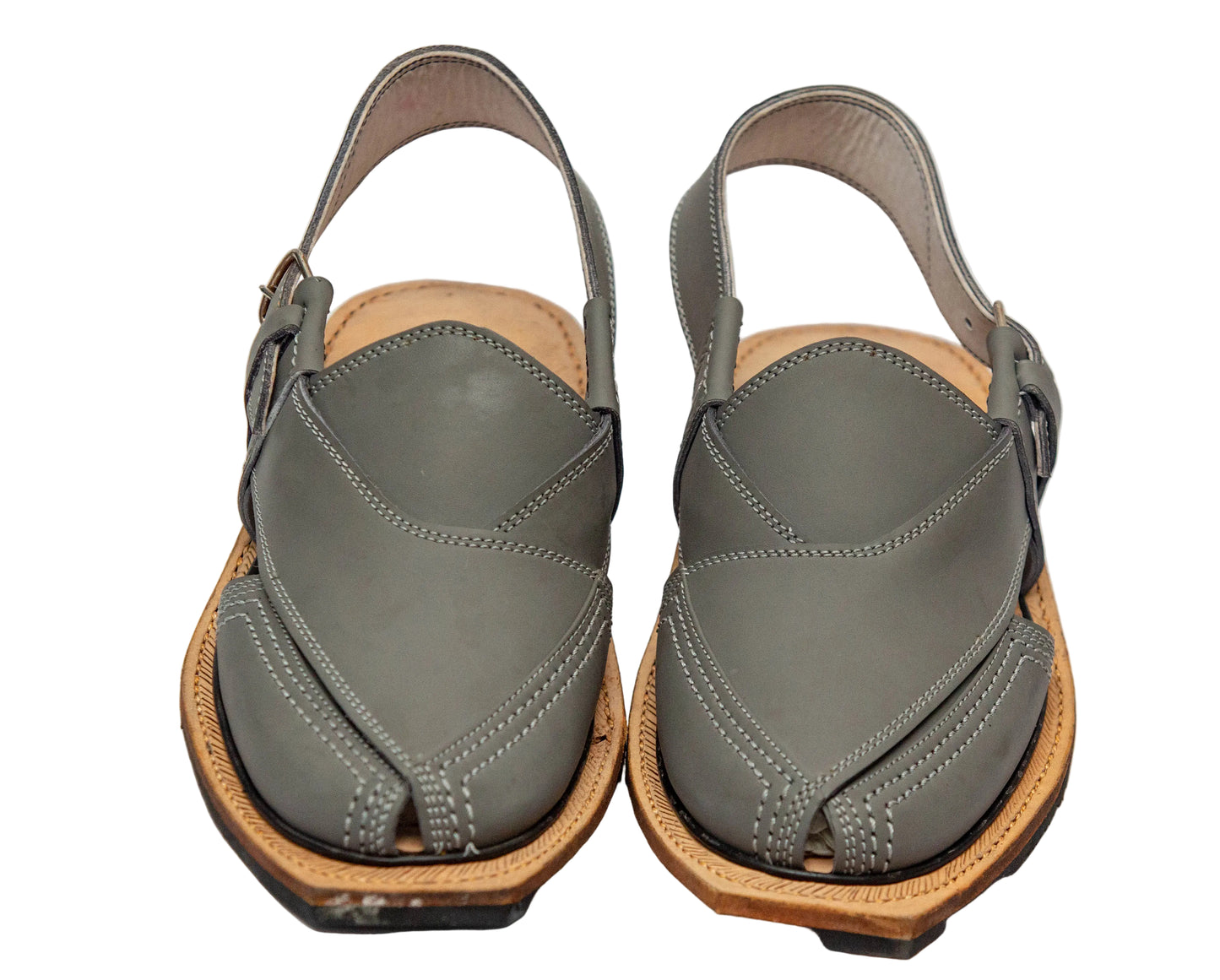 Norozi Chappal for Men – Black Genuine Leather | Heavy Tyre Sole