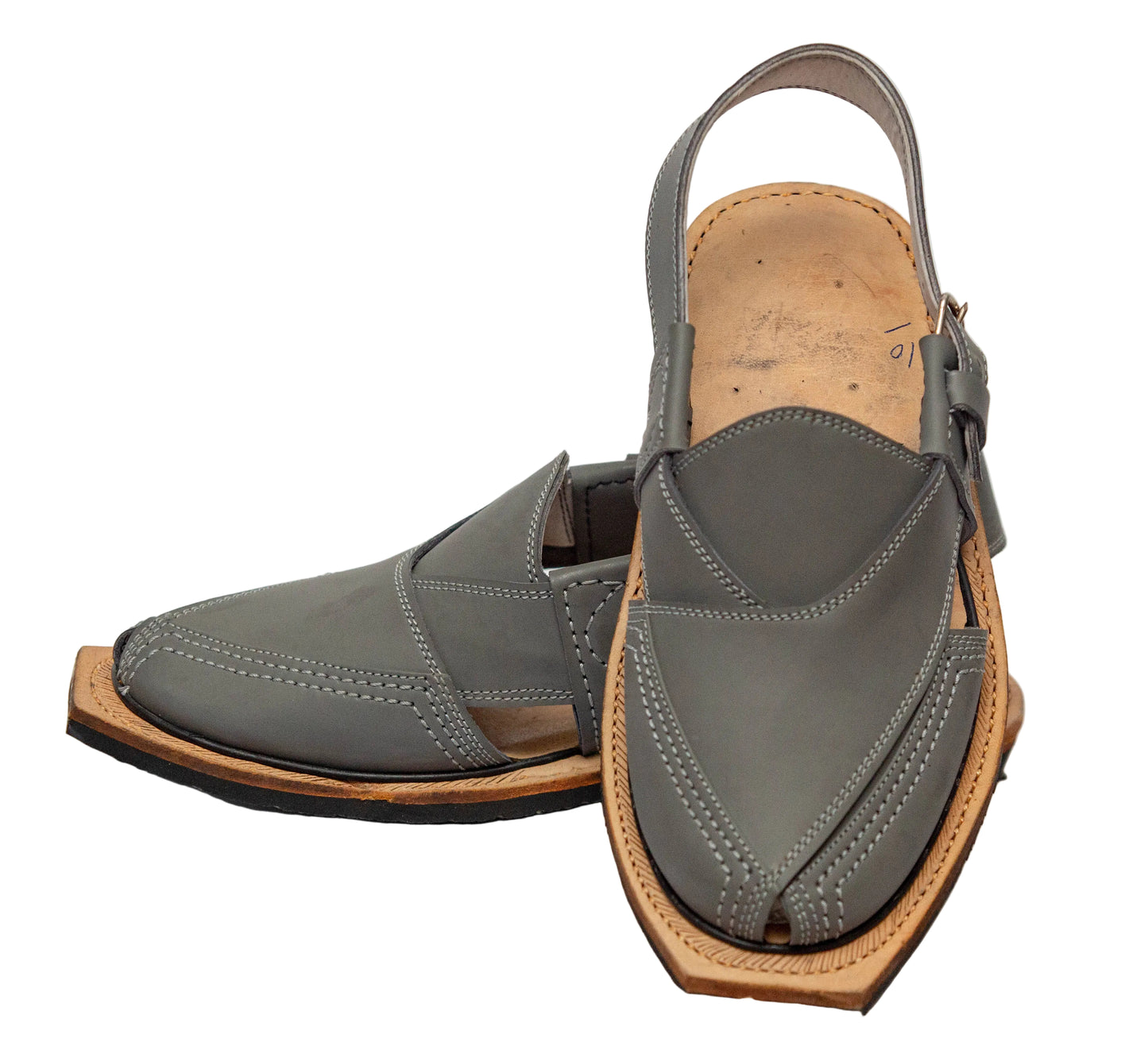 Norozi Chappal for Men – Black Genuine Leather | Heavy Tyre Sole