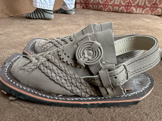 Traditional Balochi Chappal Chawat – Men’s Suede / Sabar Leather Tyre Sole Sandal | Wahjee Classic Balochi Chappal Chawat for Gents – Soft Insole Suede Leather