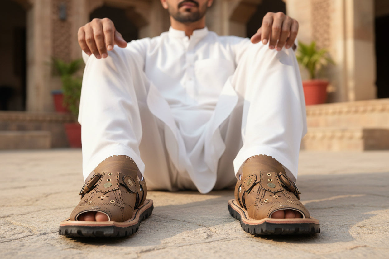 Traditional Balochi Chawat Sandal for Men | Balochi Chawat Comfort Sandal – Suede | Classic Chawat Balochi Sandal