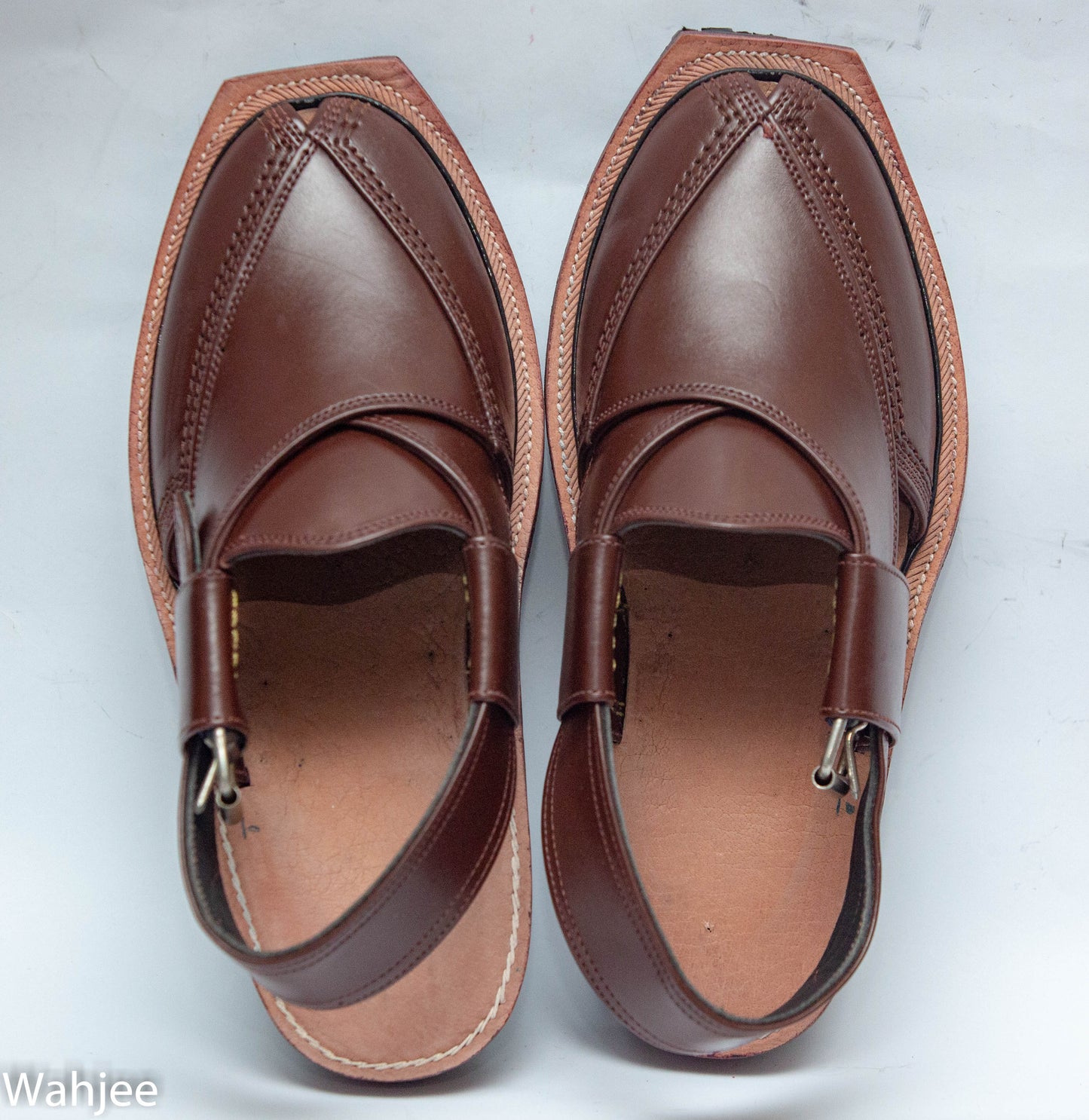 Norozi Chappal for Men – Brown Genuine Leather | Tyre Sole