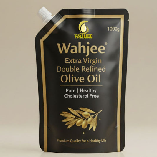 Wahjee Extra Virgin Olive Oil Pouch – 250ml, 500ml & 1000ml | Cold-Pressed, 100%  Natural