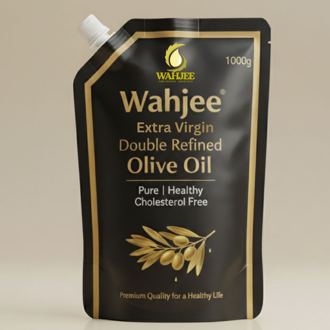 Wahjee Extra Virgin Olive Oil Pouch – 250ml, 500ml & 1000ml | Cold-Pressed, 100%  Natural