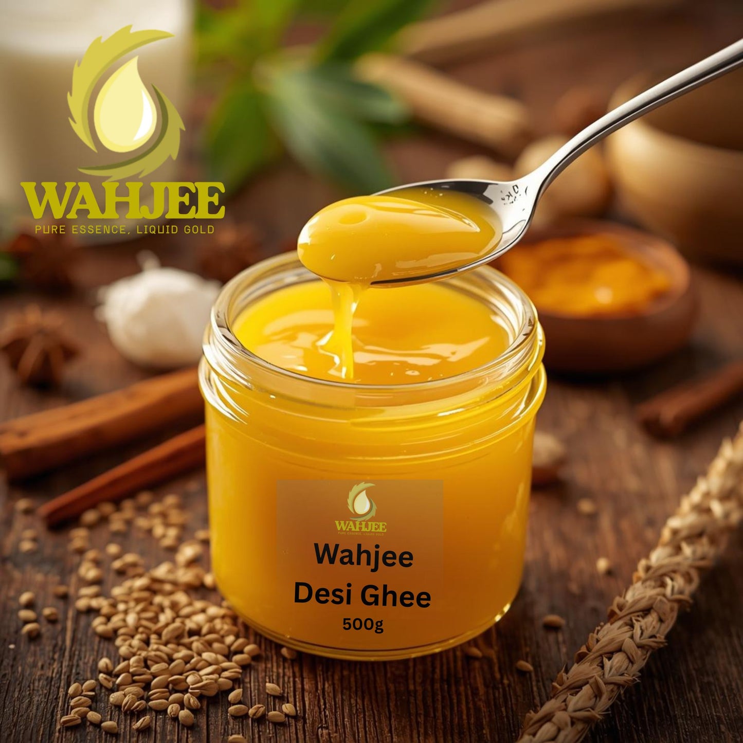 Wahjee Premium Desi Ghee – 100% Pure, Natural & Traditional Cow Ghee | Rich Aroma &