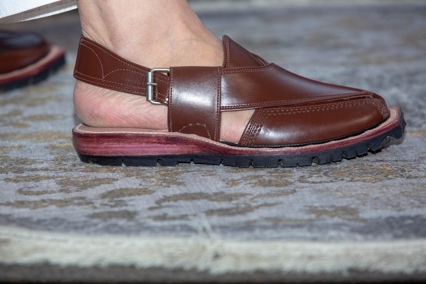 Norozi Chappal for Men – Brown Genuine Leather | Tyre Sole