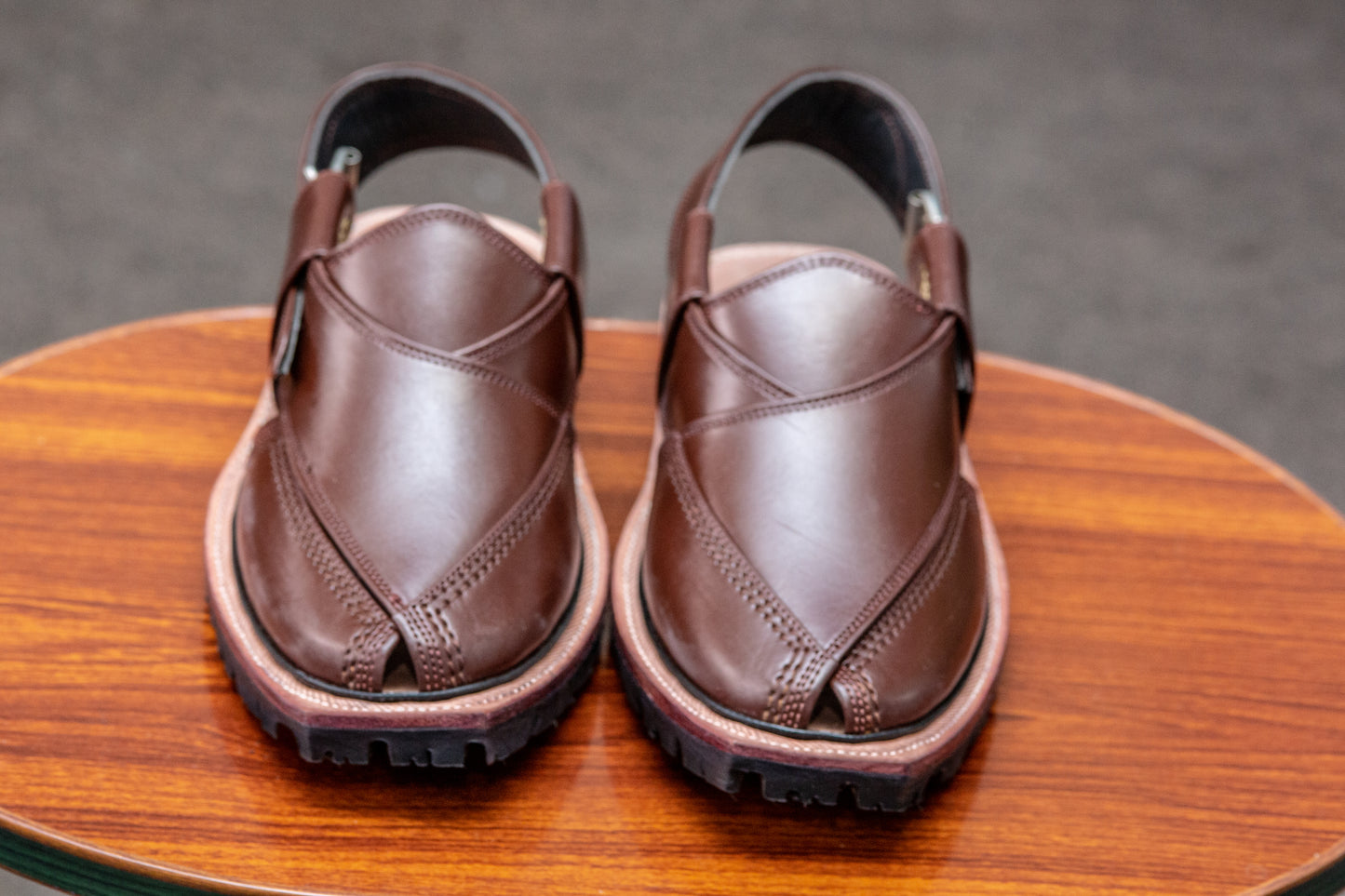 Norozi Chappal for Men – Brown Genuine Leather | Tyre Sole