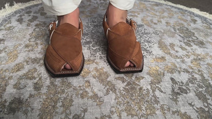 Peshawari Chappal for Men – Brown Genuine Leather | Classic Style